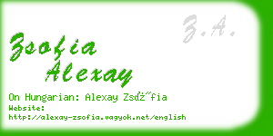 zsofia alexay business card